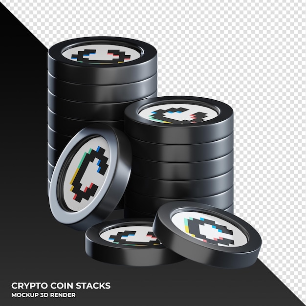 PSD convex finance cvx piles de pièces crypto-monnaie illustration de rendu 3d