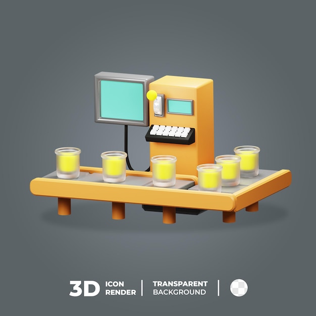 Convoyeur de fabrication d'icônes 3D