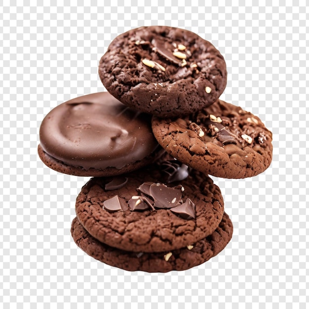 Cookie Au Chocolat Premium Psd Isolé Sur Un Fond Transparent Réaliste Et Délicieux