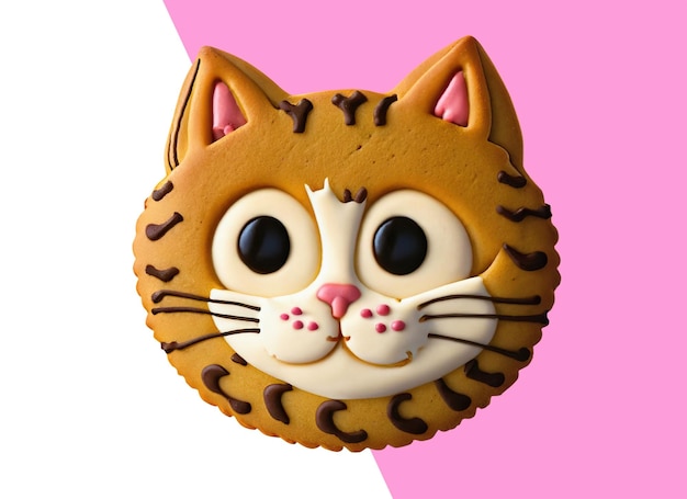 PSD cookie de gatinho feliz