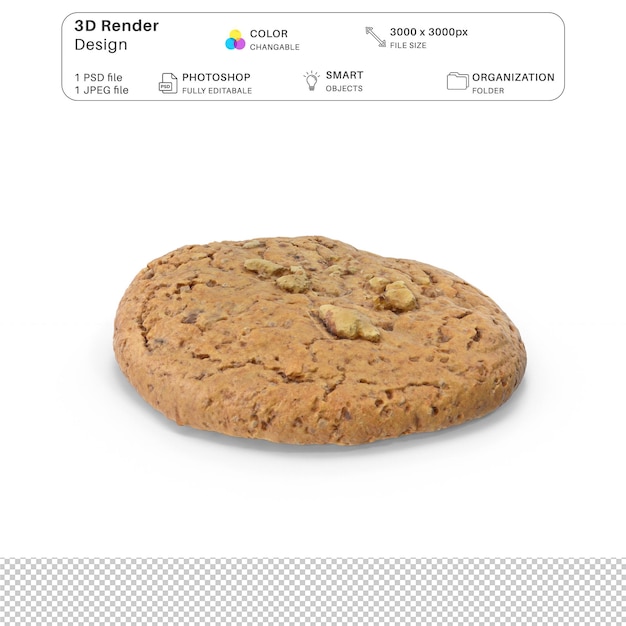 Cookie Avec Des Noix Modélisation 3d Fichier Psd Biscuits Réalistes