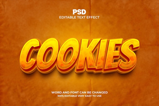 cookies 3d editable text effect style