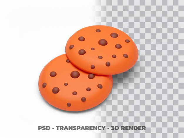 Cookies transparency 3d rendering