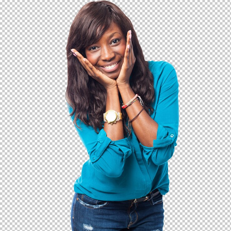 PSD cool femme noire souriante