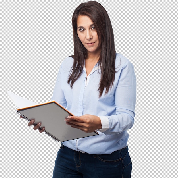 PSD cool mujer de negocios con notebook