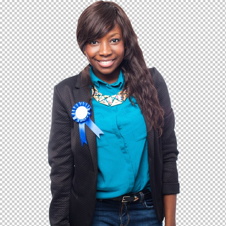 PSD cool mujer negra con premio