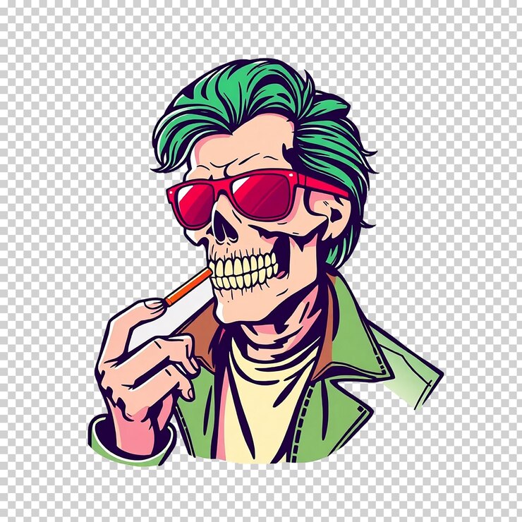 PSD cool retro skull (cráneo retro y fresco)
