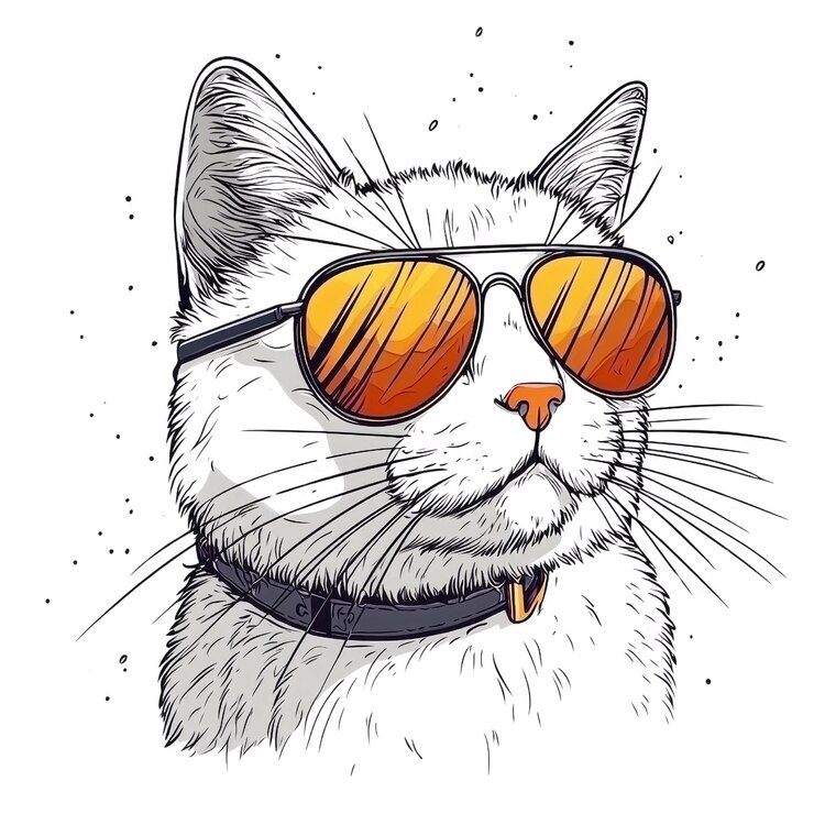 PSD coole katze mit sonnenbrille