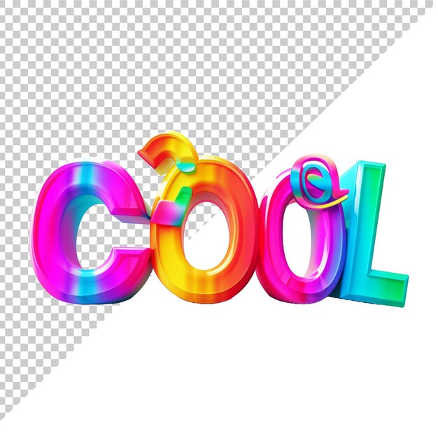 PSD cooler 3d-text mit durchsichtigem hintergrund