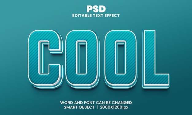 Cooler bearbeitbarer 3d-texteffekt premium psd mit hintergrund