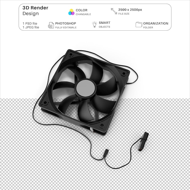 Cooler black 3d modeling arquivo psd