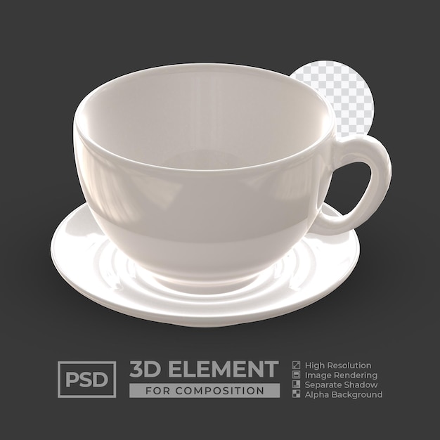 PSD copa en blanco 3d realista para composición psd premium