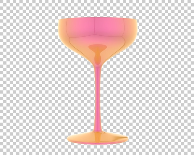 PSD copa de cóctel en la ilustración de renderizado 3d de fondo transparente