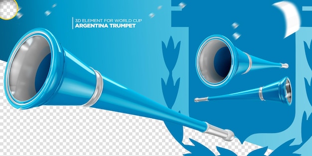 Copa do mundo de trompete 3d argentina para composições