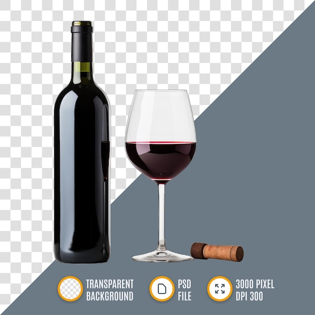 PSD la copa de vino es transparente y elegante con curvas suaves