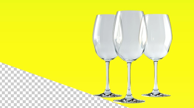 PSD copas de vino vacías en vidrio blanco imagen de vidrio abstracta2