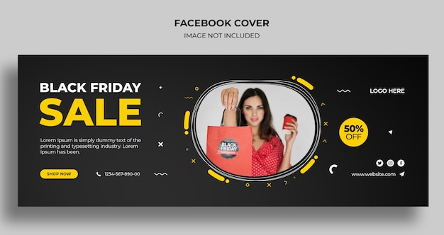 Copertina dei social media di vendita del Black Friday e modello di banner web