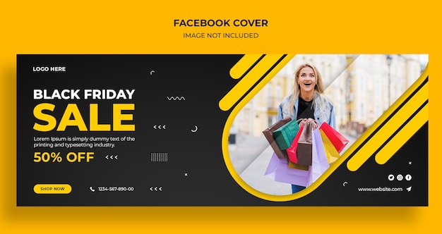 Copertina dei social media di vendita del Black Friday e modello di banner web
