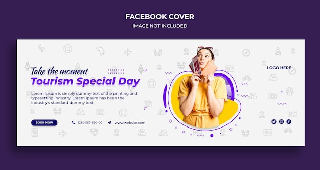 Copertina della timeline di Facebook del giorno speciale del turismo e modello di banner web
