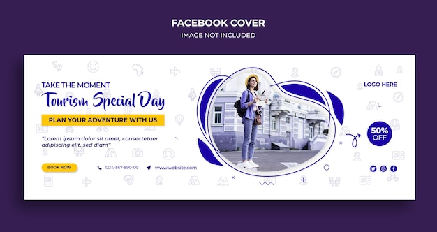 Copertina della timeline di Facebook del giorno speciale del turismo e modello di banner web