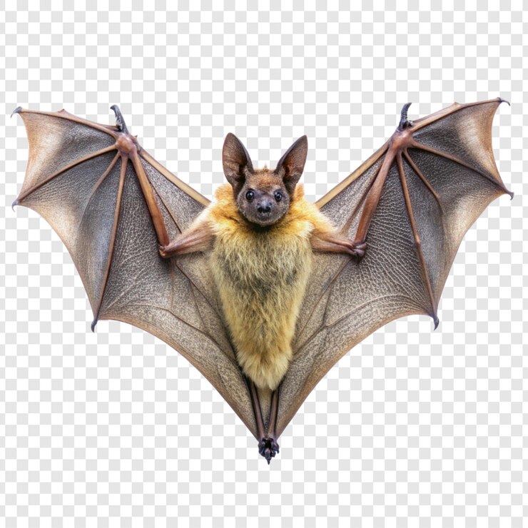 PSD copertina di pipistrello isolata su sfondo bianco