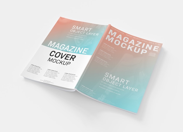 Copertina di una rivista su bianco Mockup
