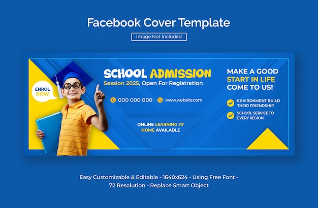 Copertina Facebook per l'ammissione alla scuola per bambini