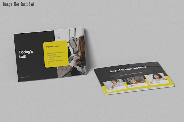 Copertina mockup di brochure orizzontale in formato A4