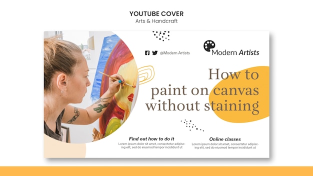 Copertina youtube di arti e artigianato