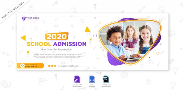 Copertura della timeline di Facebook per l'ammissione all'istruzione scolastica e modello web