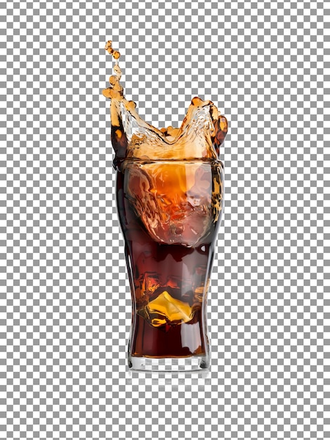 PSD copo de bebida saborosa cola isolado em fundo transparente