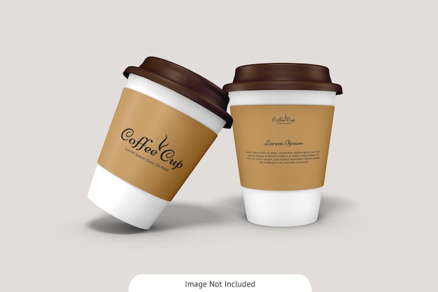 Copo de café com maquete de papelão