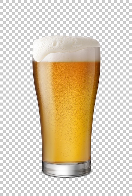 PSD copo de cerveja com fundo transparente png