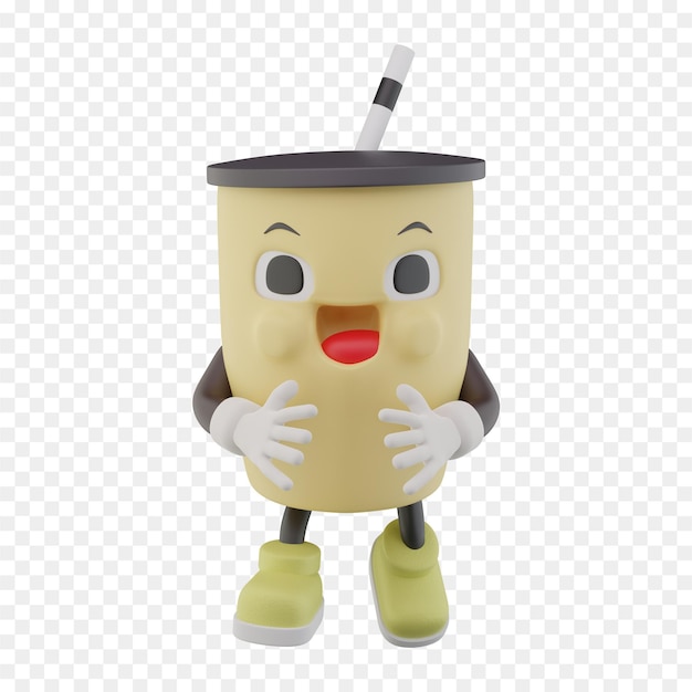 Copo de papel feliz Refrigerante personagem 3D