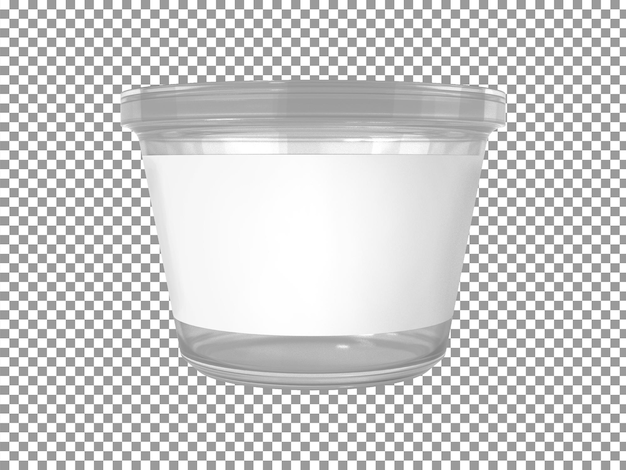 PSD copo de plástico transparente com fundo transparente