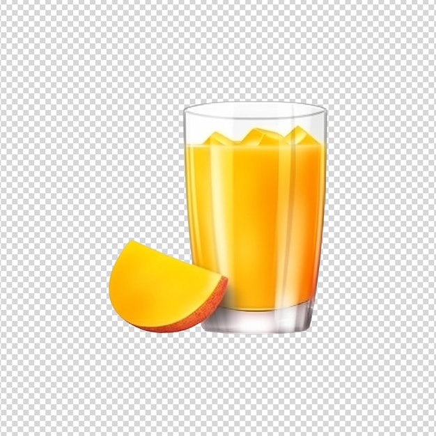 PSD copo de sumo de laranja isolado em branco