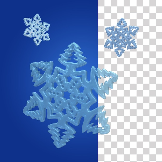 Un copo de nieve azul con la palabra nieve en él