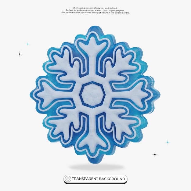 un copo de nieve azul sobre un fondo blanco