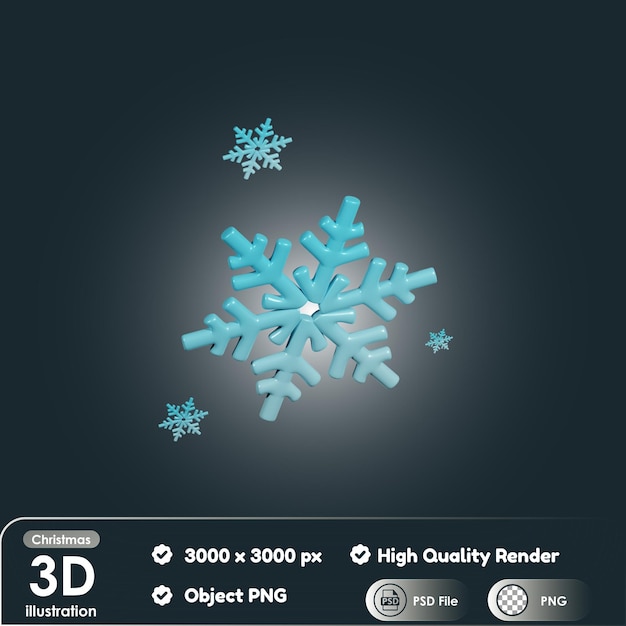 Copo de nieve de navidad 3D