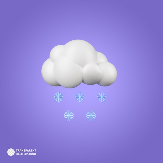 Copo de nieve, terrón de nieve, icono, 3d, render, ilustración