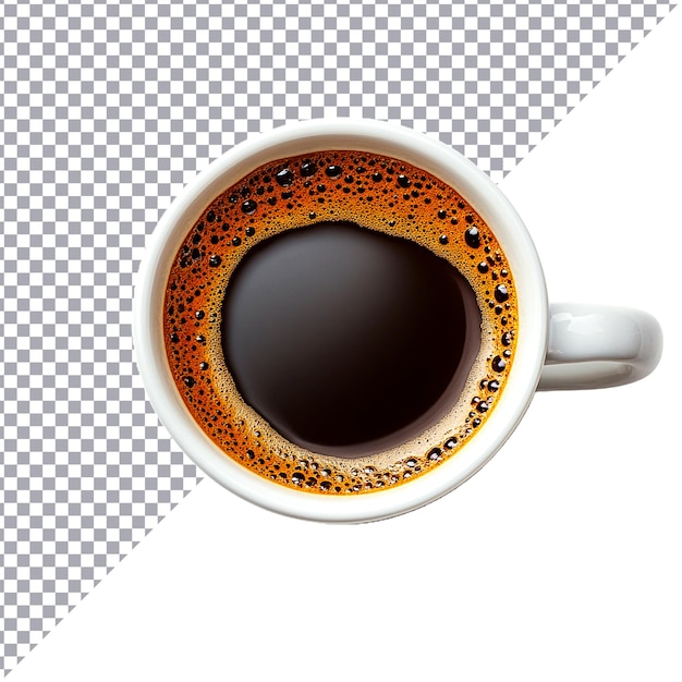 Coppa di caffè con illustrazione di panna montata su sfondo bianco
