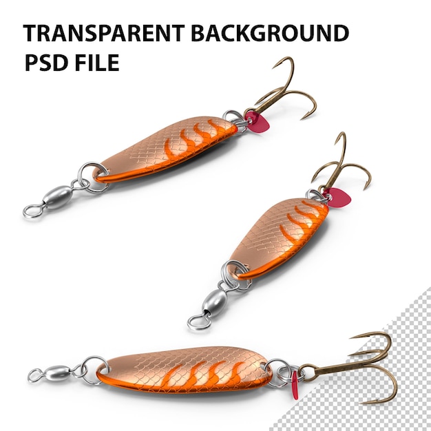 Copper orange trolling spoon lure png