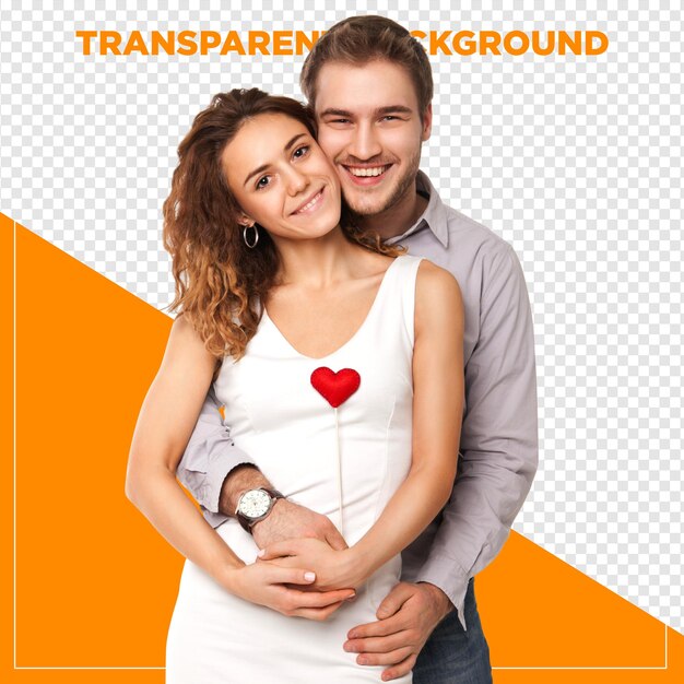 Coppia innamorata il giorno di San Valentino con sfondo trasparente