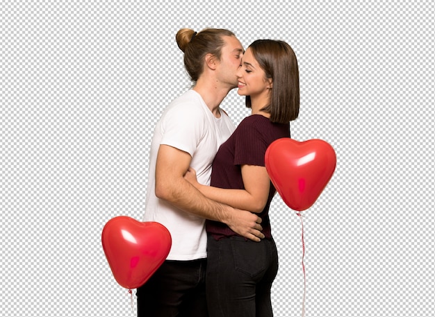 Coppia nel giorno di San Valentino baciare