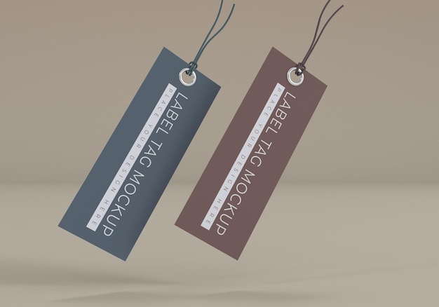 Coppia realistica etichetta tag mockup