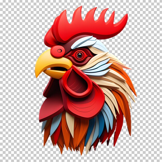 PSD un coq en 3d isolé sur un fond transparent