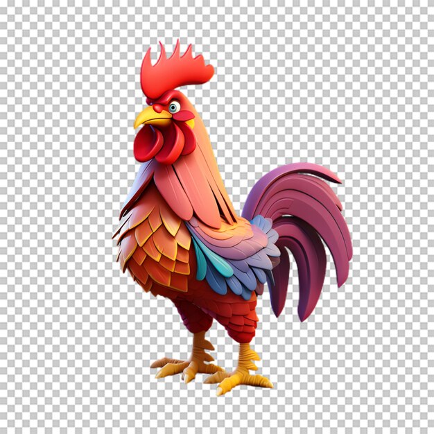 PSD un coq en 3d isolé sur un fond transparent