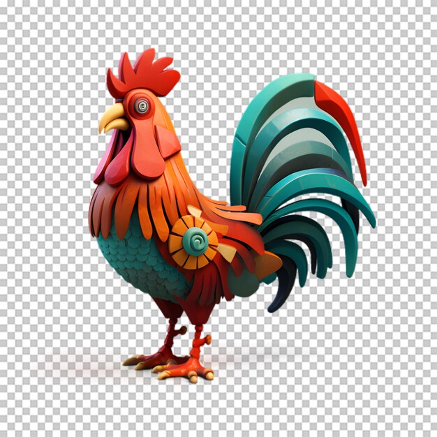 PSD un coq en 3d isolé sur un fond transparent