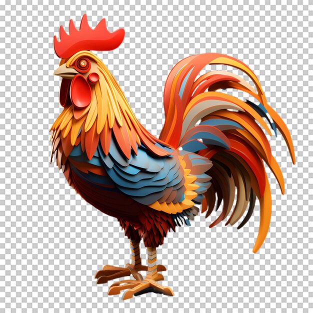 Un Coq En 3d Isolé Sur Un Fond Transparent