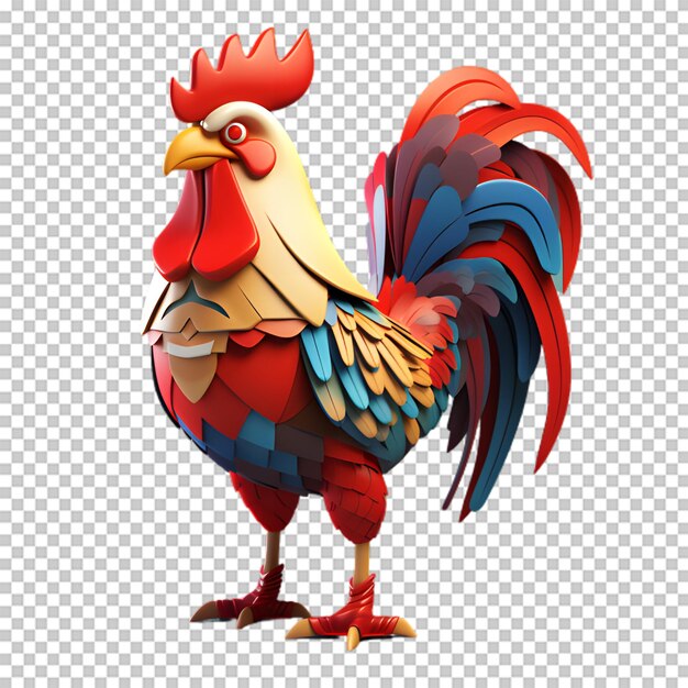 PSD un coq en 3d isolé sur un fond transparent